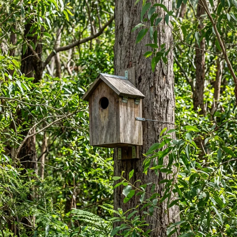 Animal nesting box installed as a humane alternative to a Ceres roof cavity